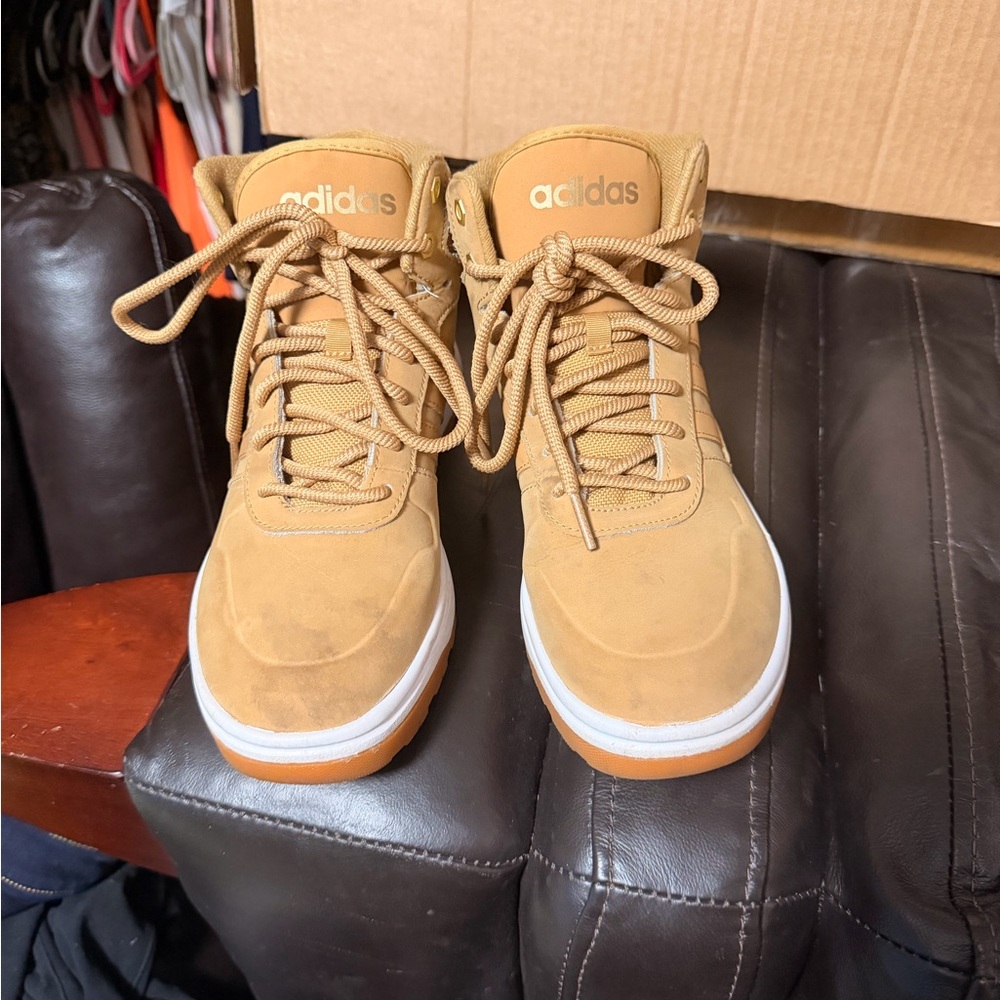 adidas Men’s Wheat/Tan High-Top Sneakers